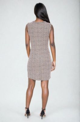 Women's Cap Sleeve Dress Boucle, Pink, XLarge