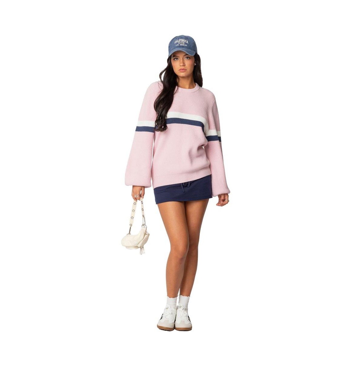 Edikted Women's Nautical Striped Oversized Sweater