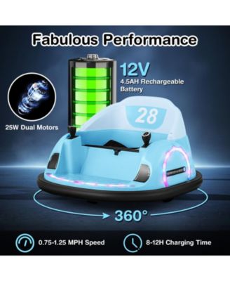 12V 360° Ride on Bumper Car for Toddlers with Remote Control