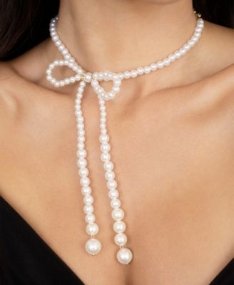 Venus Mother of Pearl Choker Bow Necklace