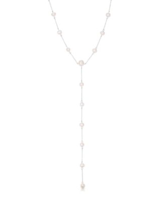 Dripping Mother of Pearl Lariat Necklace