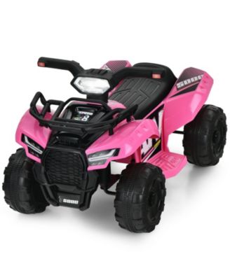 6V Kids ATV Quad Electric Ride On Car with LED Light and MP3-Pink