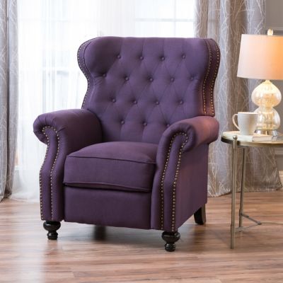 Streamdale Plum Accented Recliner with Rolled Arms
