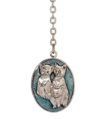 Enamel Double Cat Locket Necklace