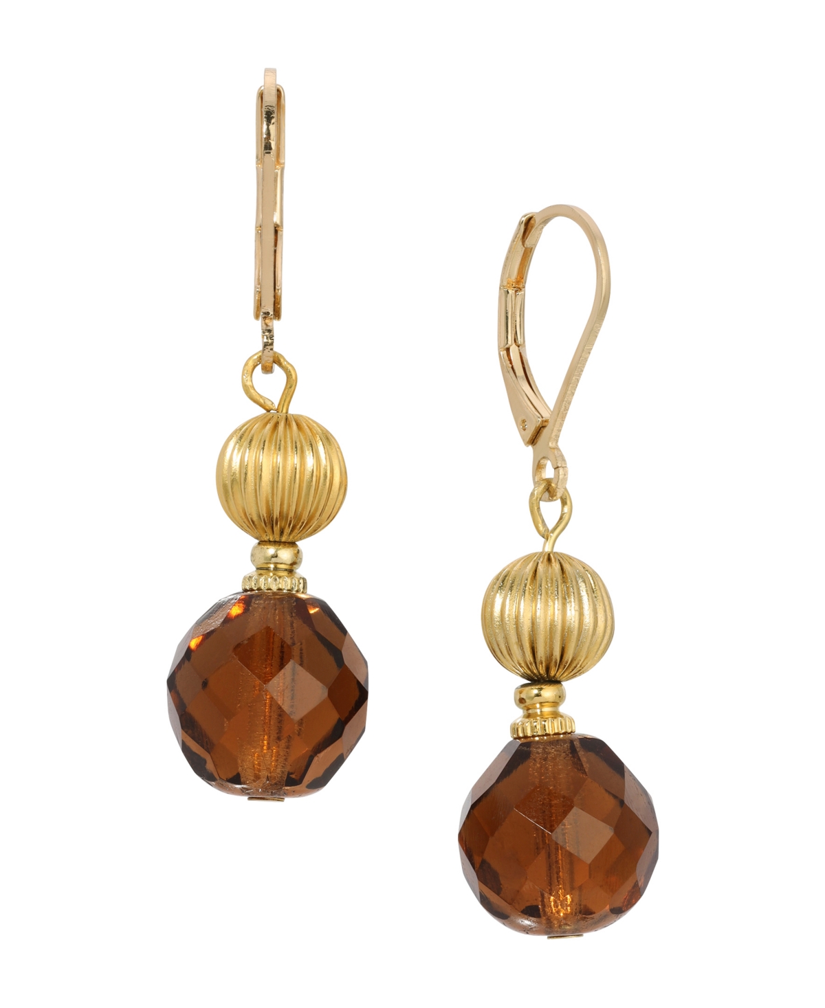 2028 TOPAZ GLASS BEAD DROP EARRINGS 