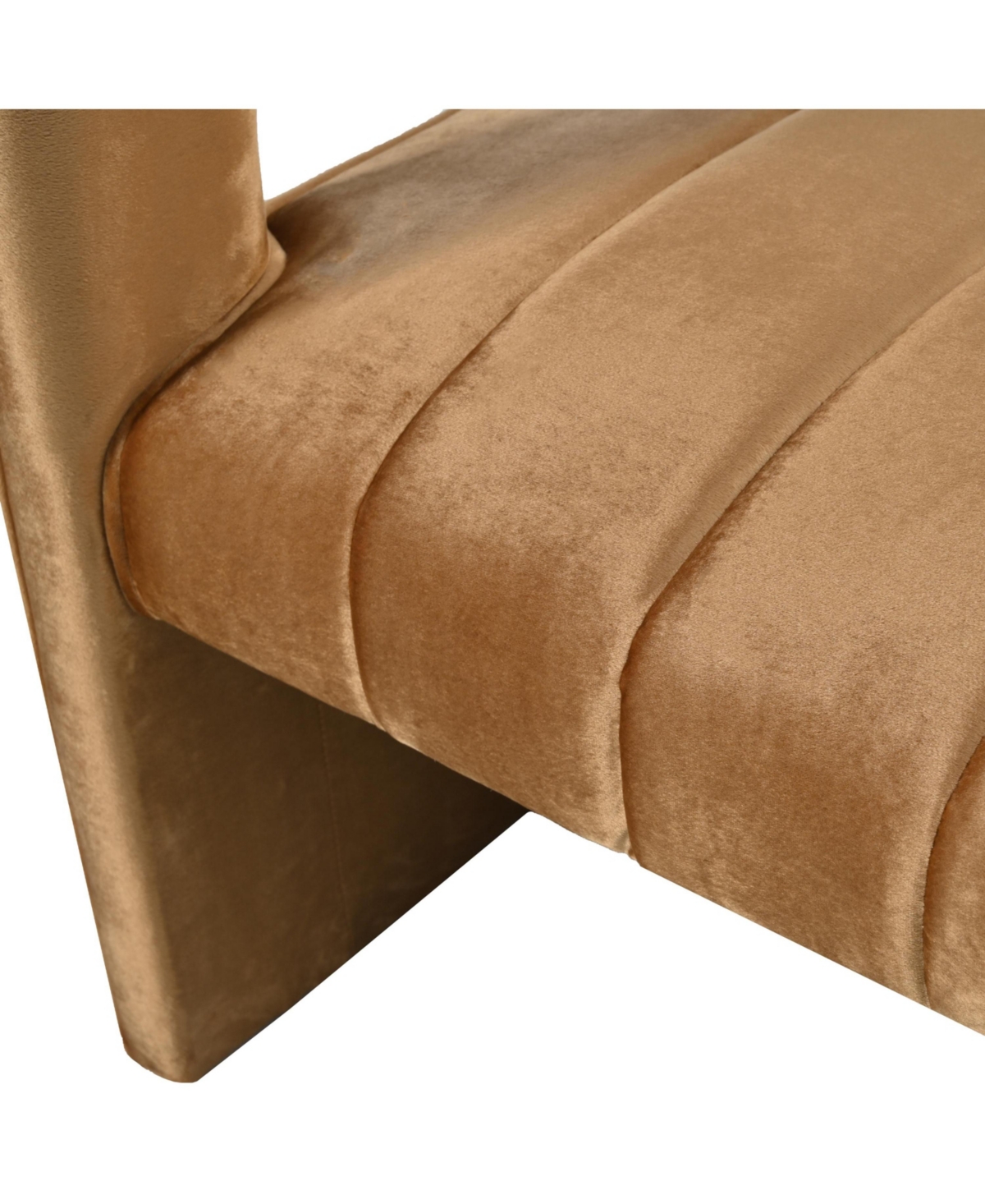 Streamdale Furniture Modern Velvet Accent Chair with Ribbed Detail, Luxury Curved Fully Upholstered Accent Chair,(No Assembly Needed) - Brown