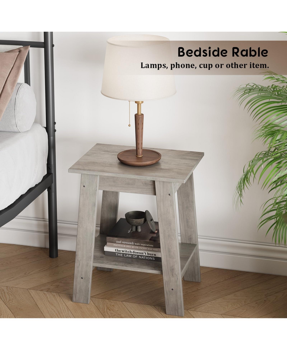 gaomon Side Table, End Table, Nightstand, 2-Tier Storage Shelf, Entryway Table, Sofa Table
