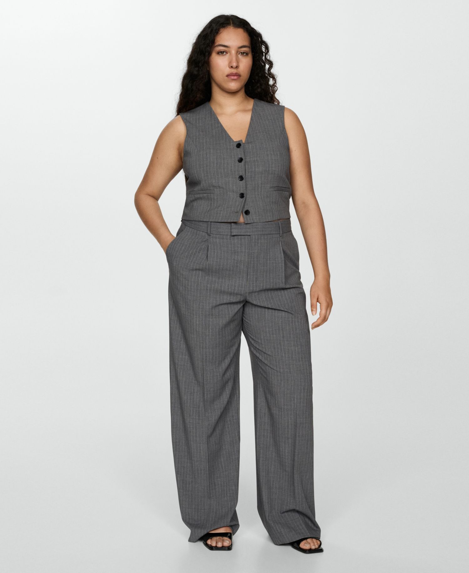 Women's Pinstriped Suit Vest