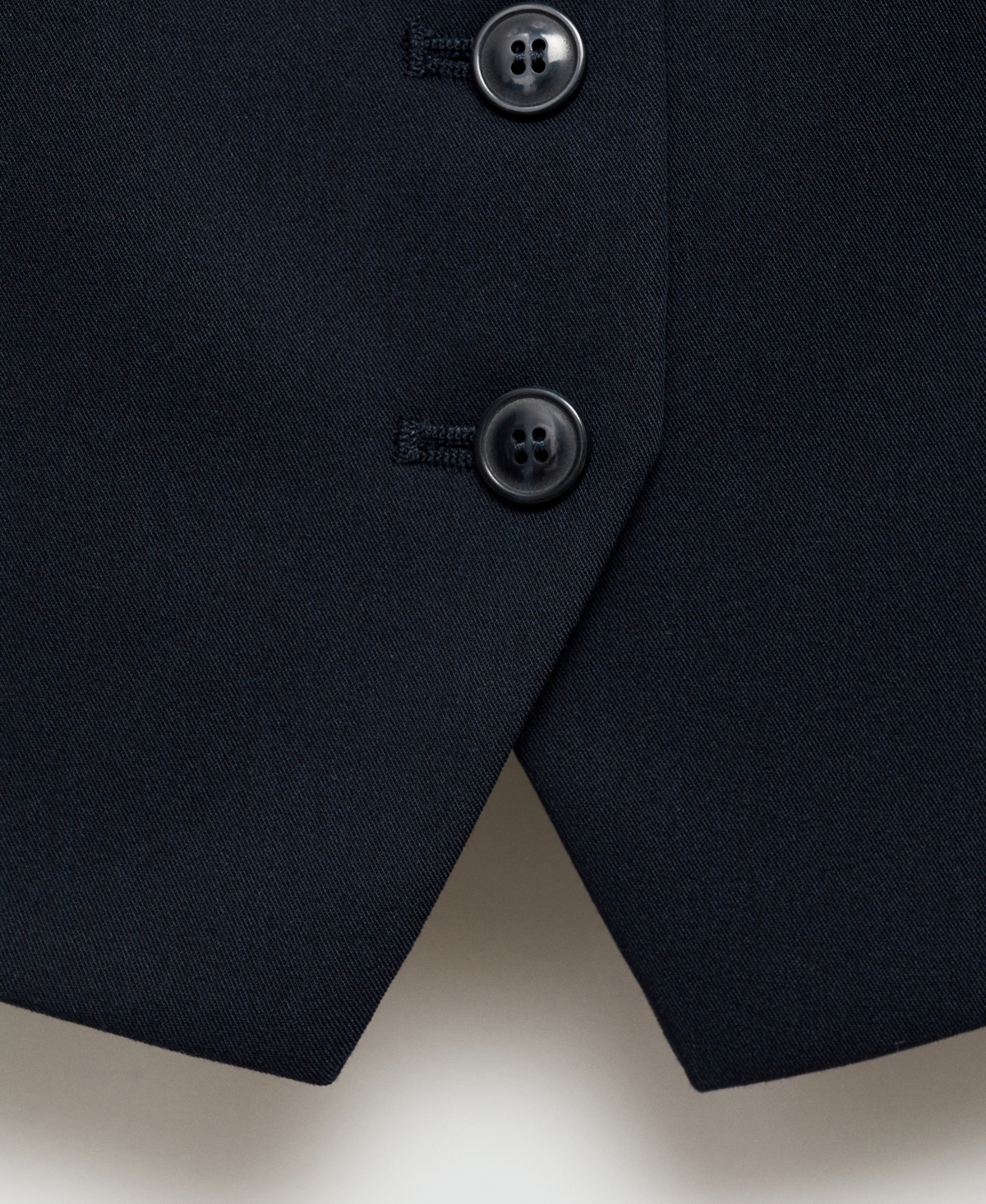 Mango Stretch Satin Contrast Suit Vest In Dark Navy
