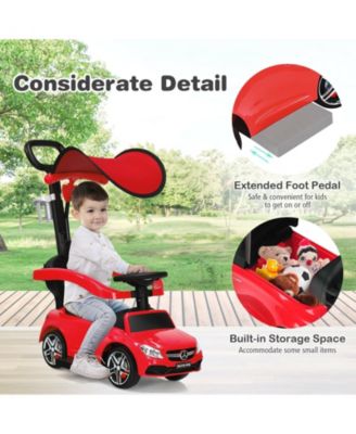 3-in-1 Mercedes Benz Ride-on Toddler Sliding Car-Red