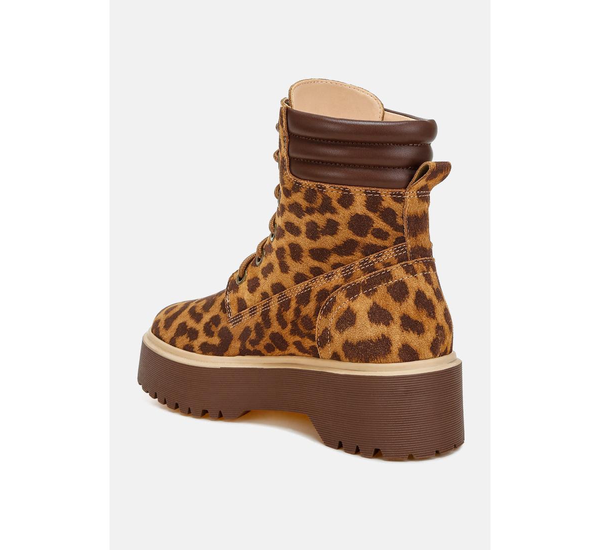 Rag & Co Ujola High AnklePrint Suede Boots - Leopard