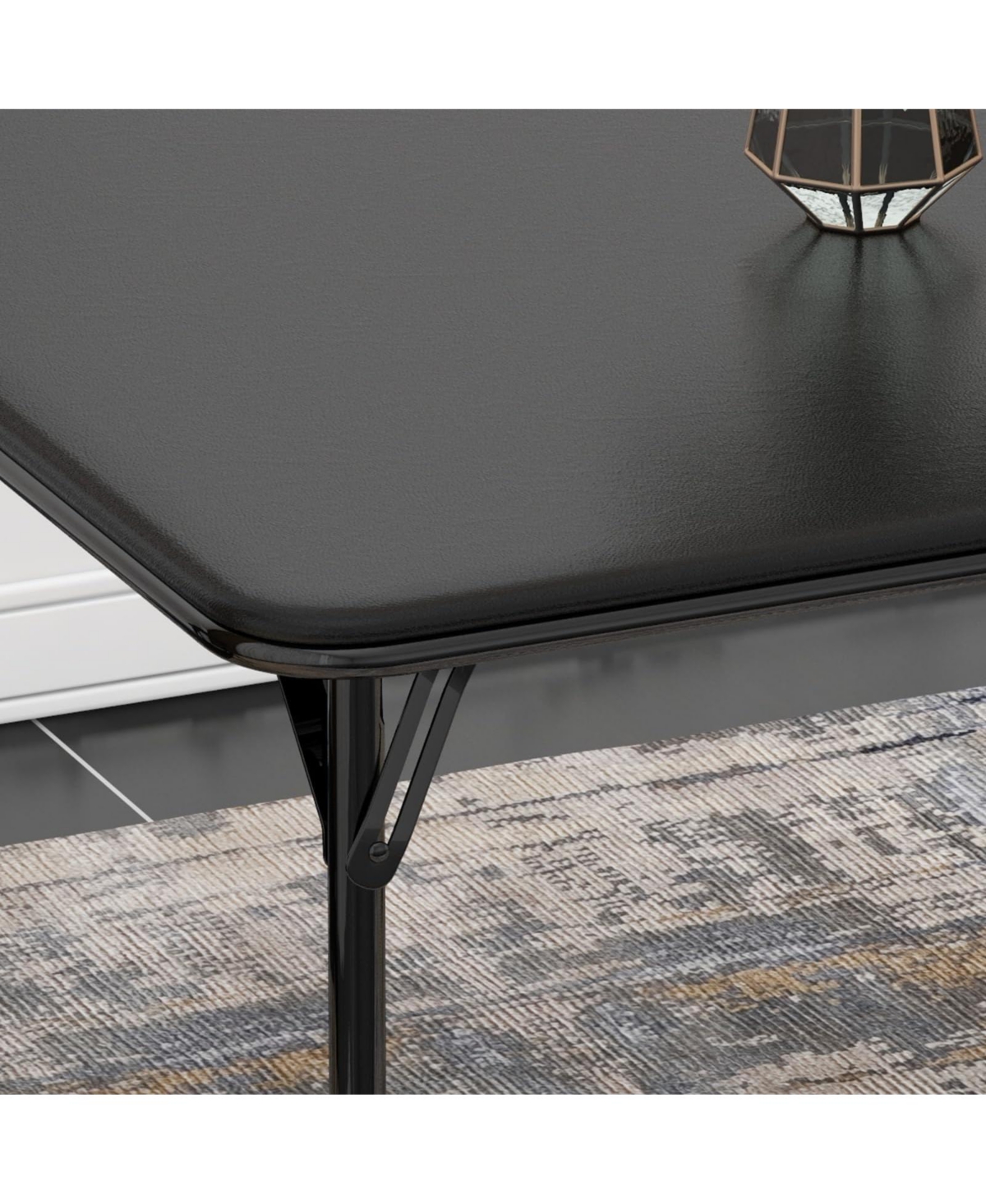 gaomon Folding Table, 33.6 Inch Folding Card Table, Portable Square Folding Table with Pu Soft Cushion