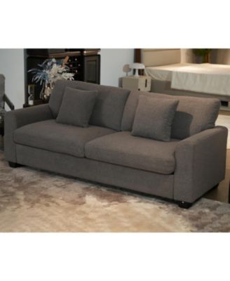 83" Loveseat Sofa for Living Room, Modern Simple Grey Teddy Couch with Wide Armrest, Sturdy Wood Structure