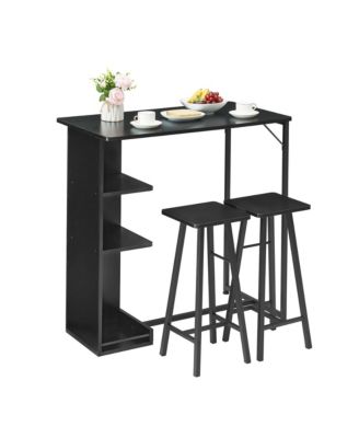 3-Piece steel metal 3 Tier Storage Shelves, Space Saving  Bar Table Set