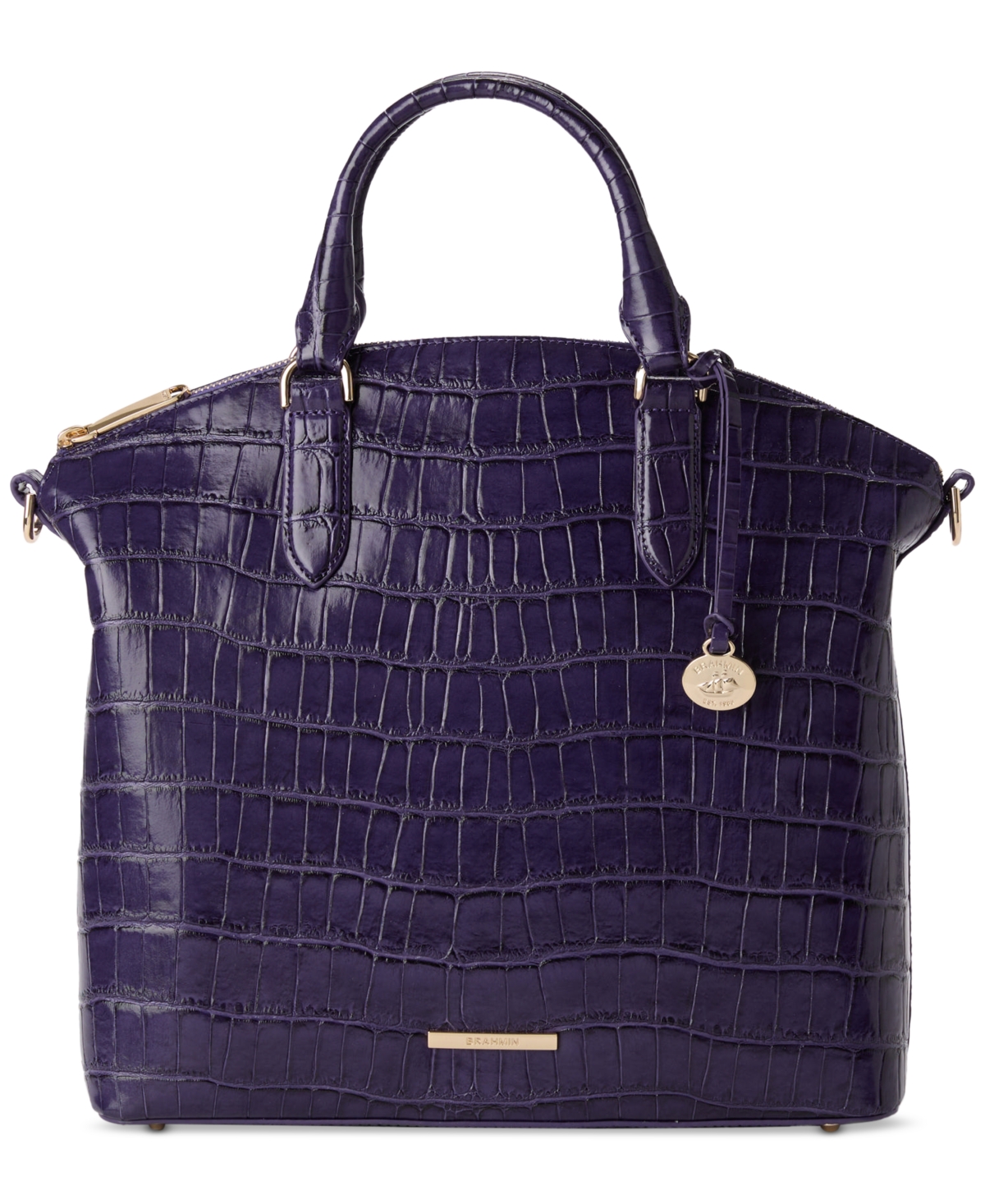 Brahmin DuxburySirona Large Leather Satchel - Voltage Violet