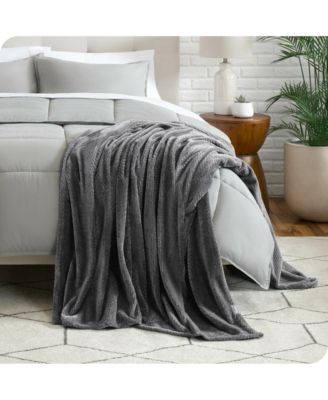 Textured Micro Plush Fleece Blanket, Twin/Twin XL