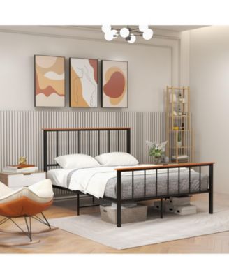 Queen Bed Frame with Headboard and Footboard-Queen Size