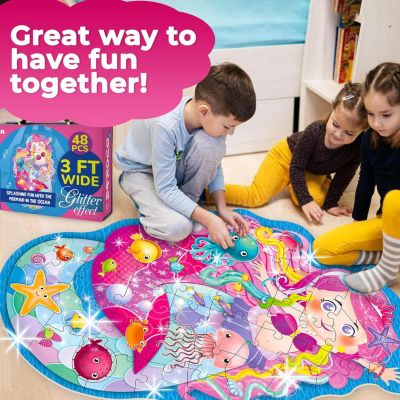 2x3 Feet Giant Shaped Glitter Floor Puzzles for Kids Ages 3-5