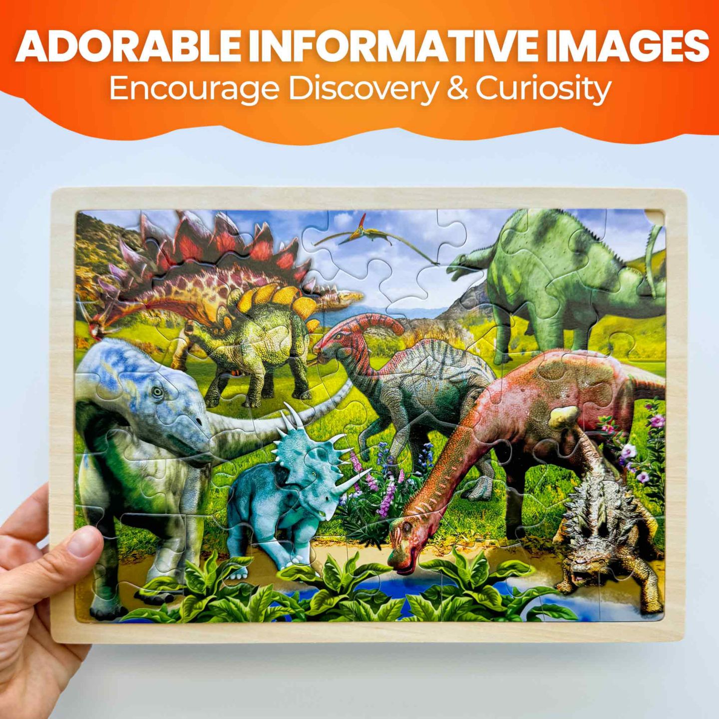 Детские игрушки Quokka Wooden Animal 36-Piece Puzzles, 4-Puzzle Set, Ages 4+, цвет: Dino — фото 5