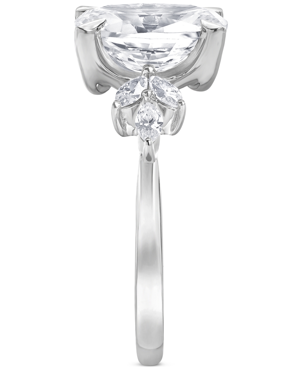 Badgley Mischka Igi Certified Lab Grown Diamond Oval Engagement Ring (3-1/3 Ct. T.w.) In 14k White, Yellow Or Rose G In White Gold