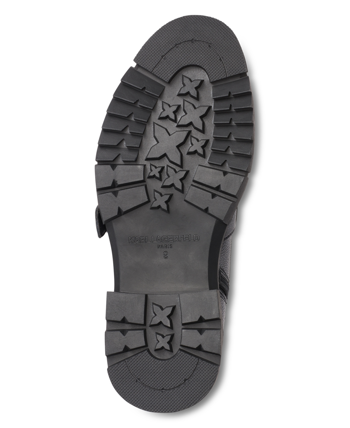 Karl Lagerfeld Men's Camo Front Logo Strap Buckle Lug Sole Boot - Charcoal