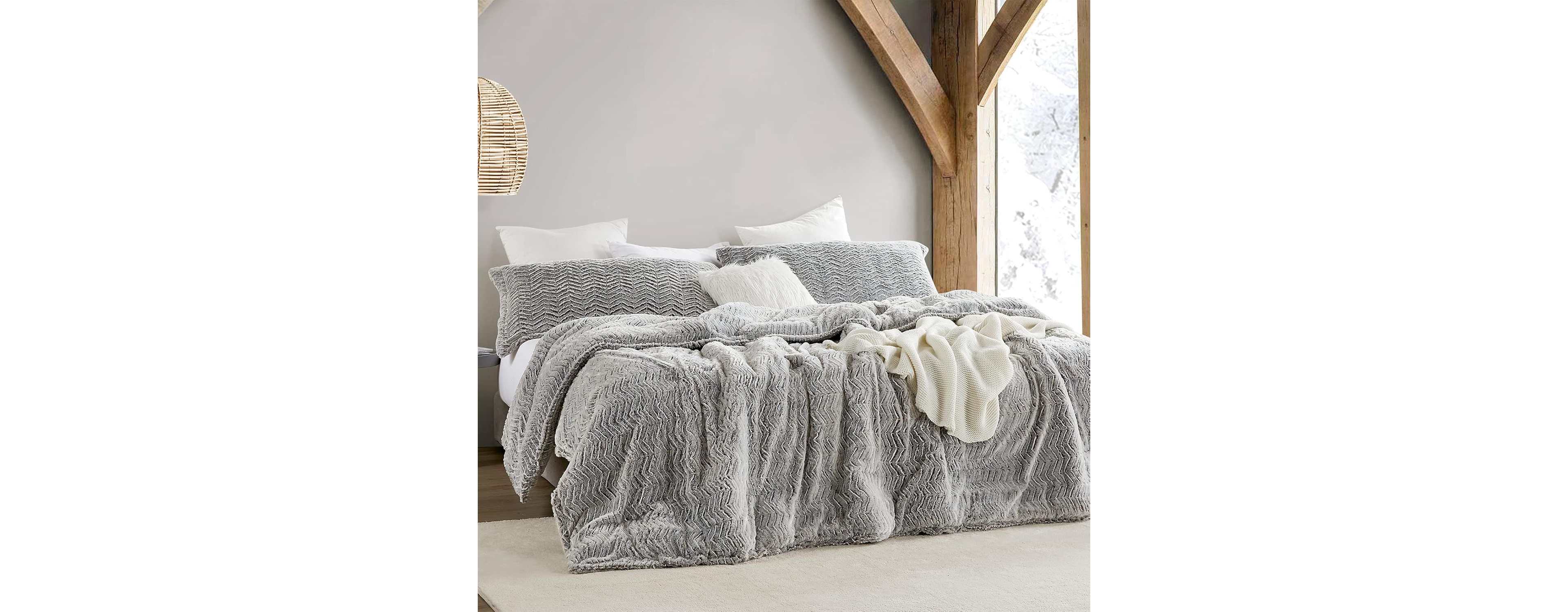 Peak of Cozy - Coma Inducer Oversized Comforter Set - Chevron Frosted Espresso , Queen