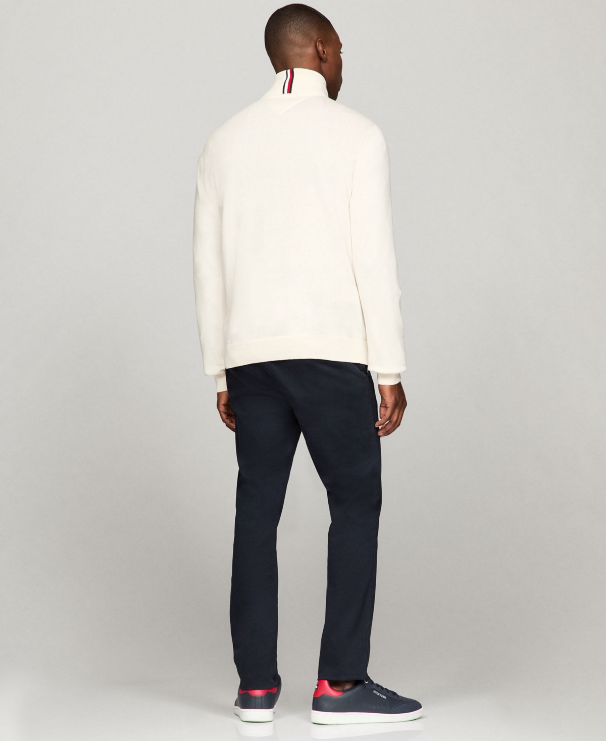 Tommy Hilfiger Men's Quarter-Zip Stripe Sweater