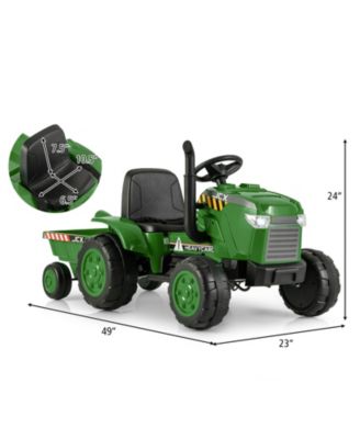 12V Kids Ride-On Tractor with Trailer and Remote Control