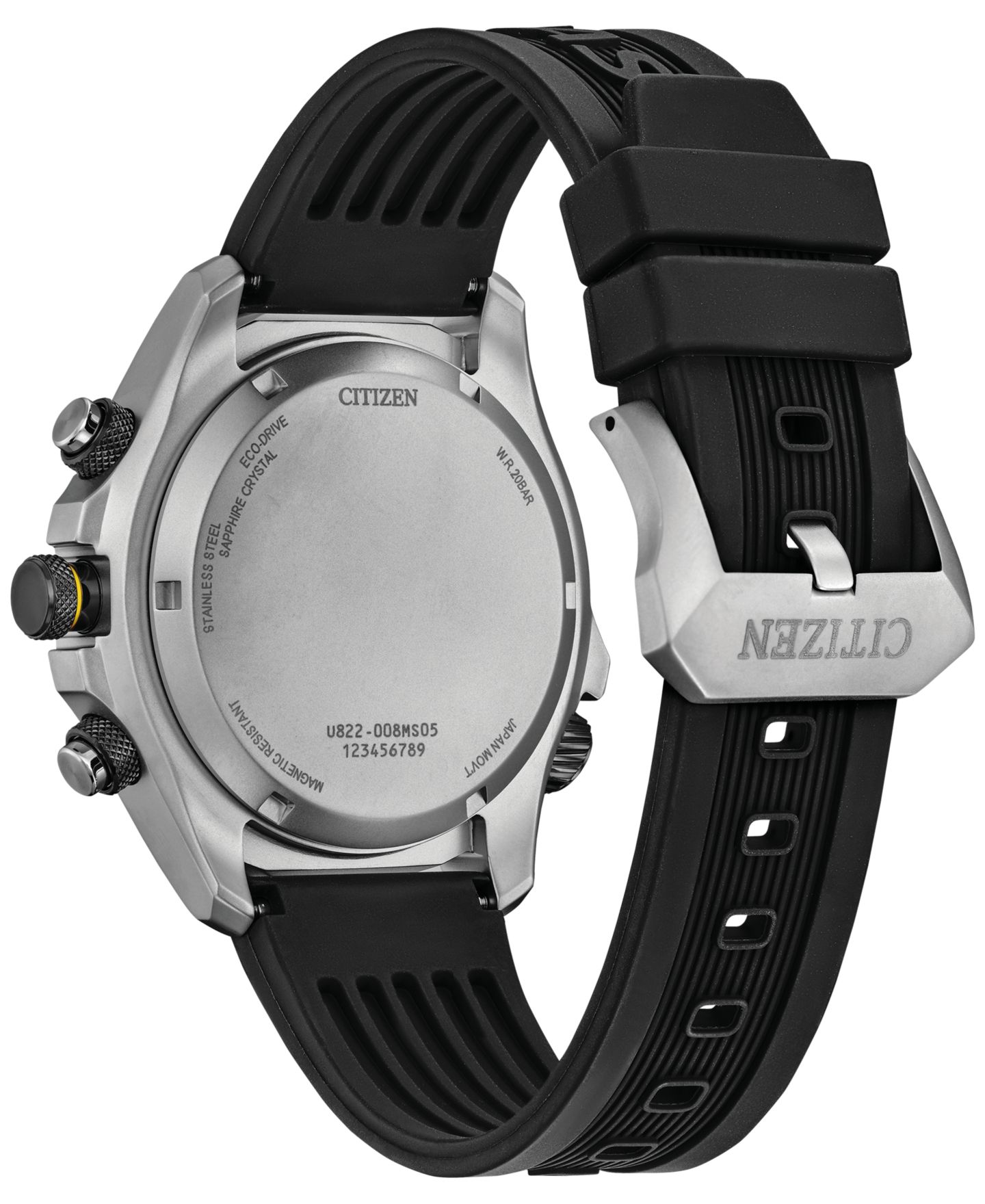 Мужские часы Citizen Eco-Drive Chronograph Promaster Land Black Rubber Strap Watch 44mm — фото 6