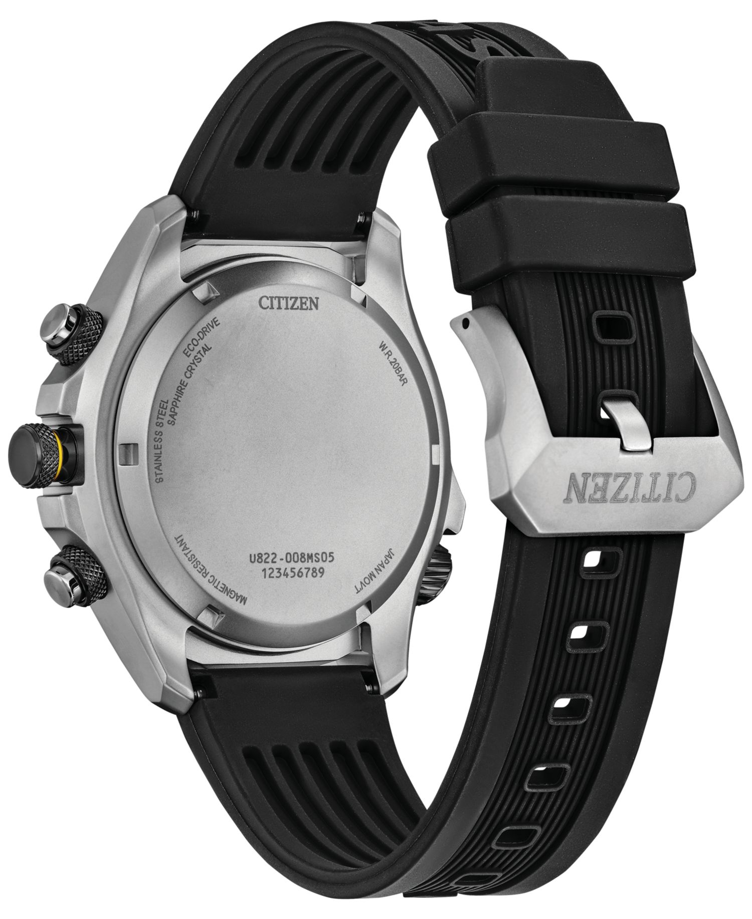 Eco-Drive Men's Chronograph Promaster Land Black Rubber Strap Watch 44mm