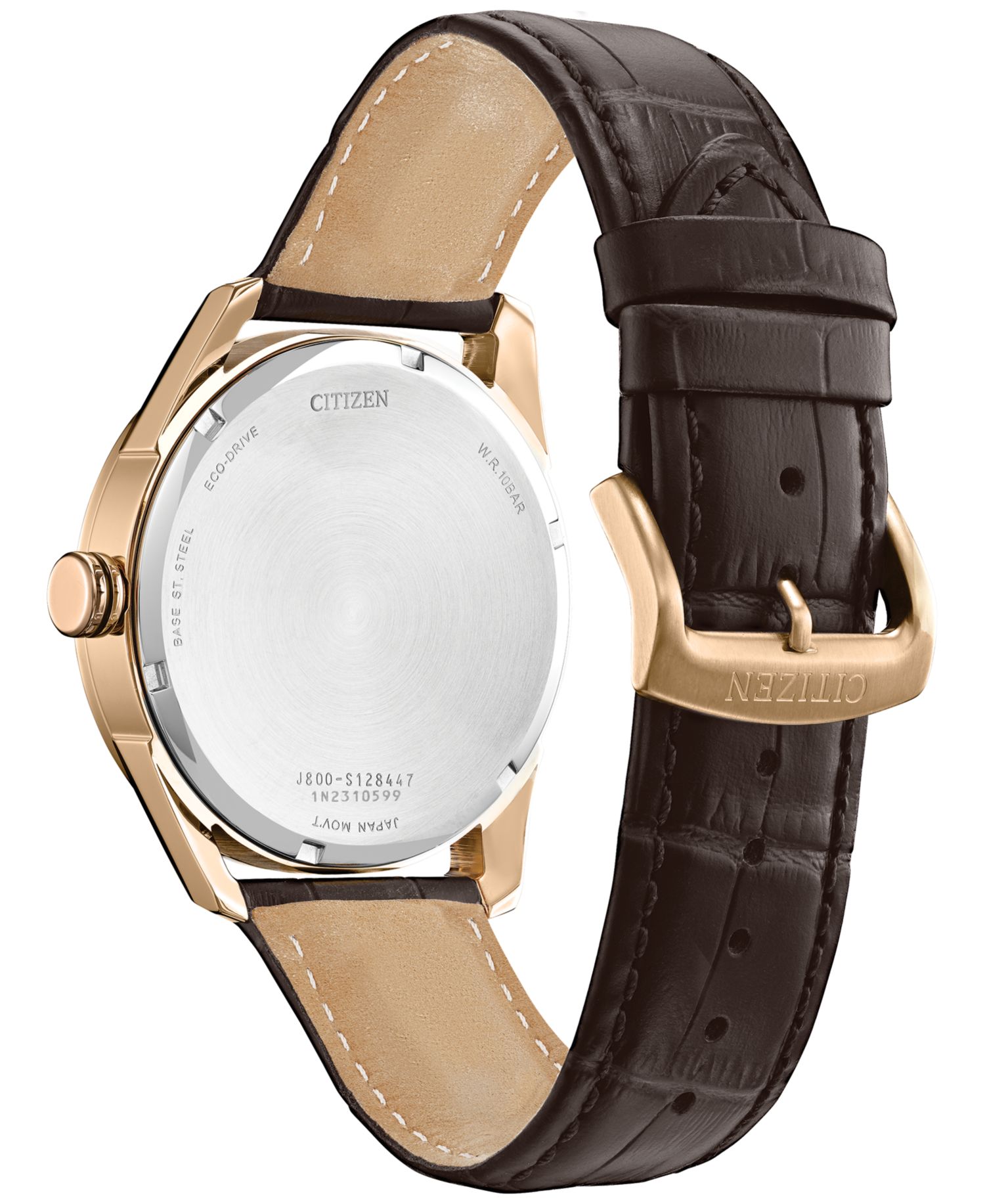 Eco-Drive Men's Brown Leather Strap Watch 42mm