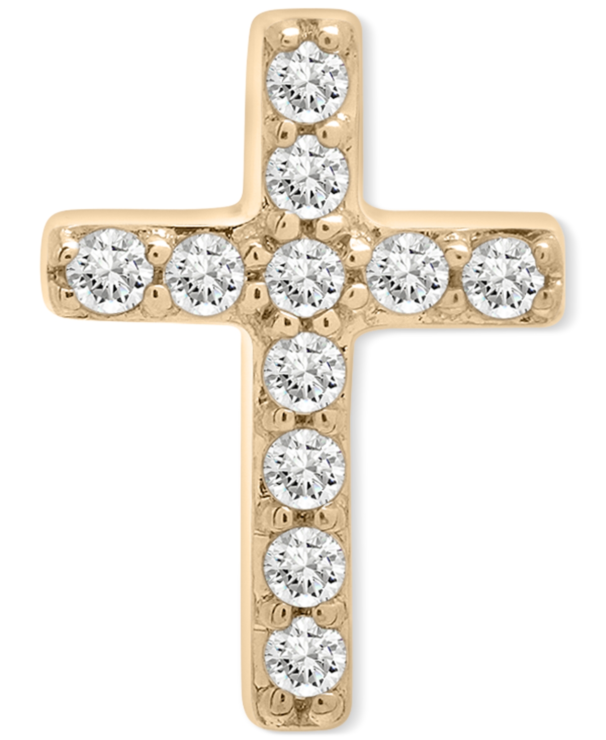 Wrapped Diamond Single Stud Earring (1/20 Ct. T.w.) In 10k White Or Yellow Gold, Exclusively At Macy's In Cross Yellow Gold