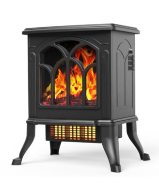 16in 1500W Electric Fireplace 3D Flame Space Heater Indoor