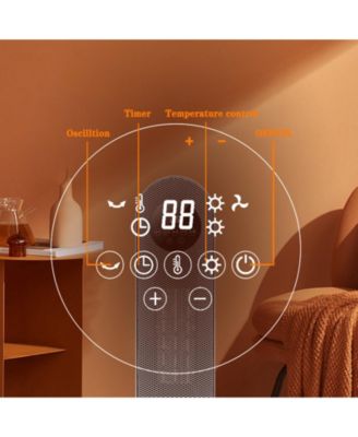 1500W Portable Oscillating Electric Space Heater for Indoor Use with Remote Control