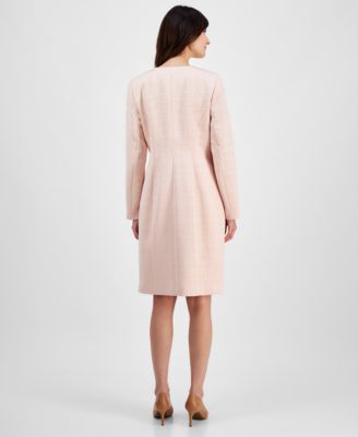 Women's Jewel-Neck Topper & Empire-Seam Midi Dress Set