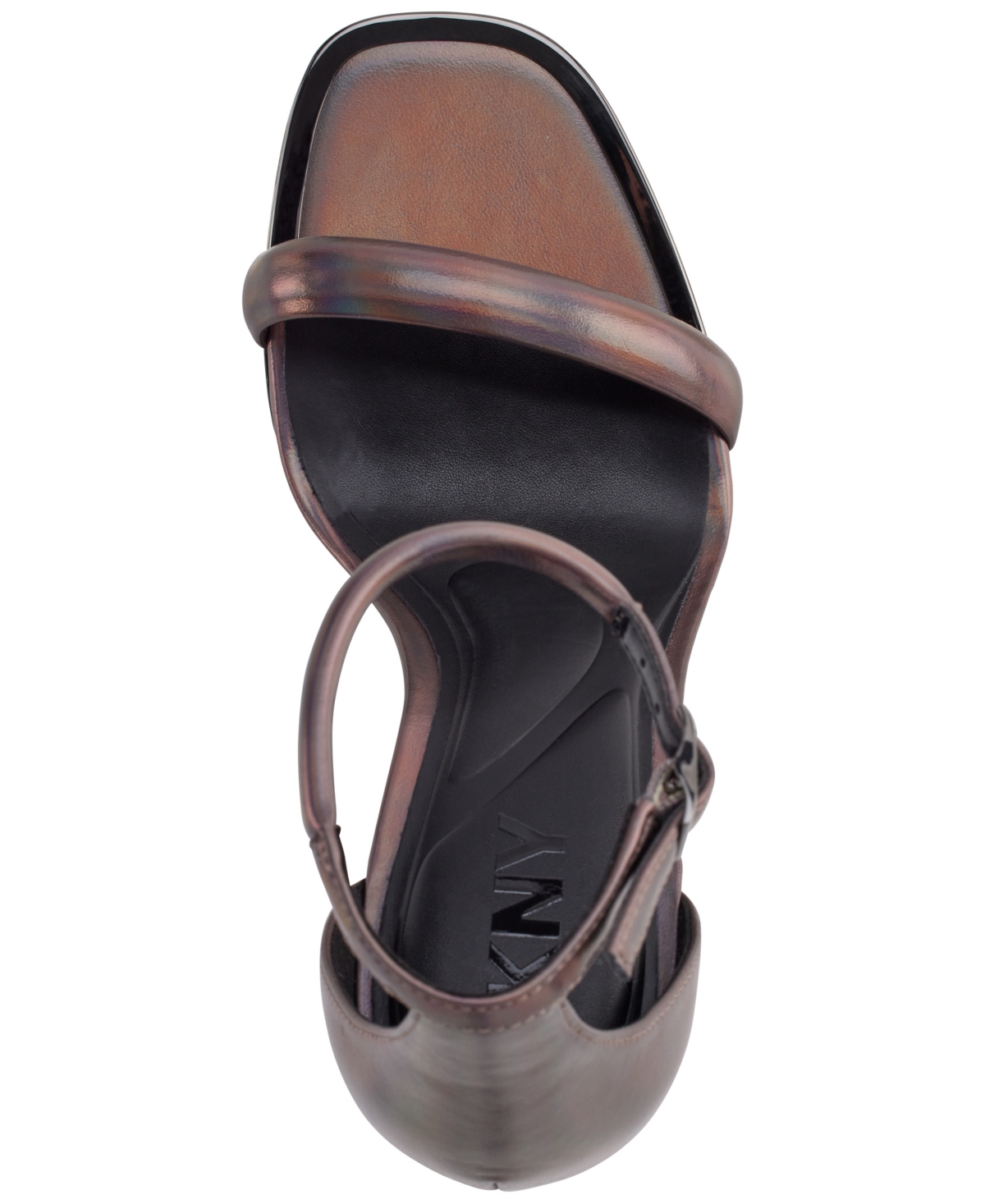 Shop Dkny Women's Waylin Ankle Strap Dress Sandals In Gunmetal