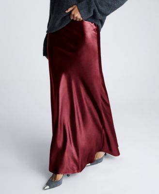 Kenneth Cole - Women's Satin Pull-On Maxi Slip Skirt