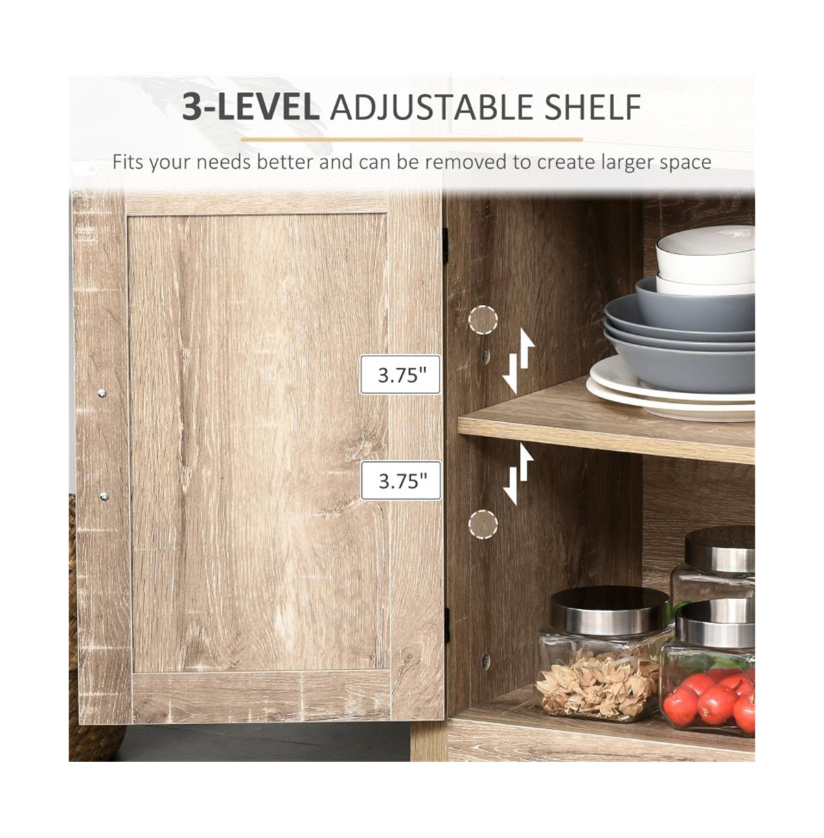 Slickblue ChicKitchen Sideboard & Storage Cabinet – Versatile Coffee Bar Cabinet - Oak