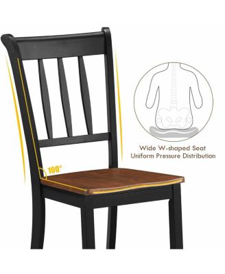 2 Pieces Solid Whitesburg Spindle Back Wood Dining Chairs