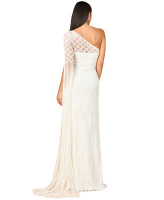 Women's One Sleeve Beaded Gown