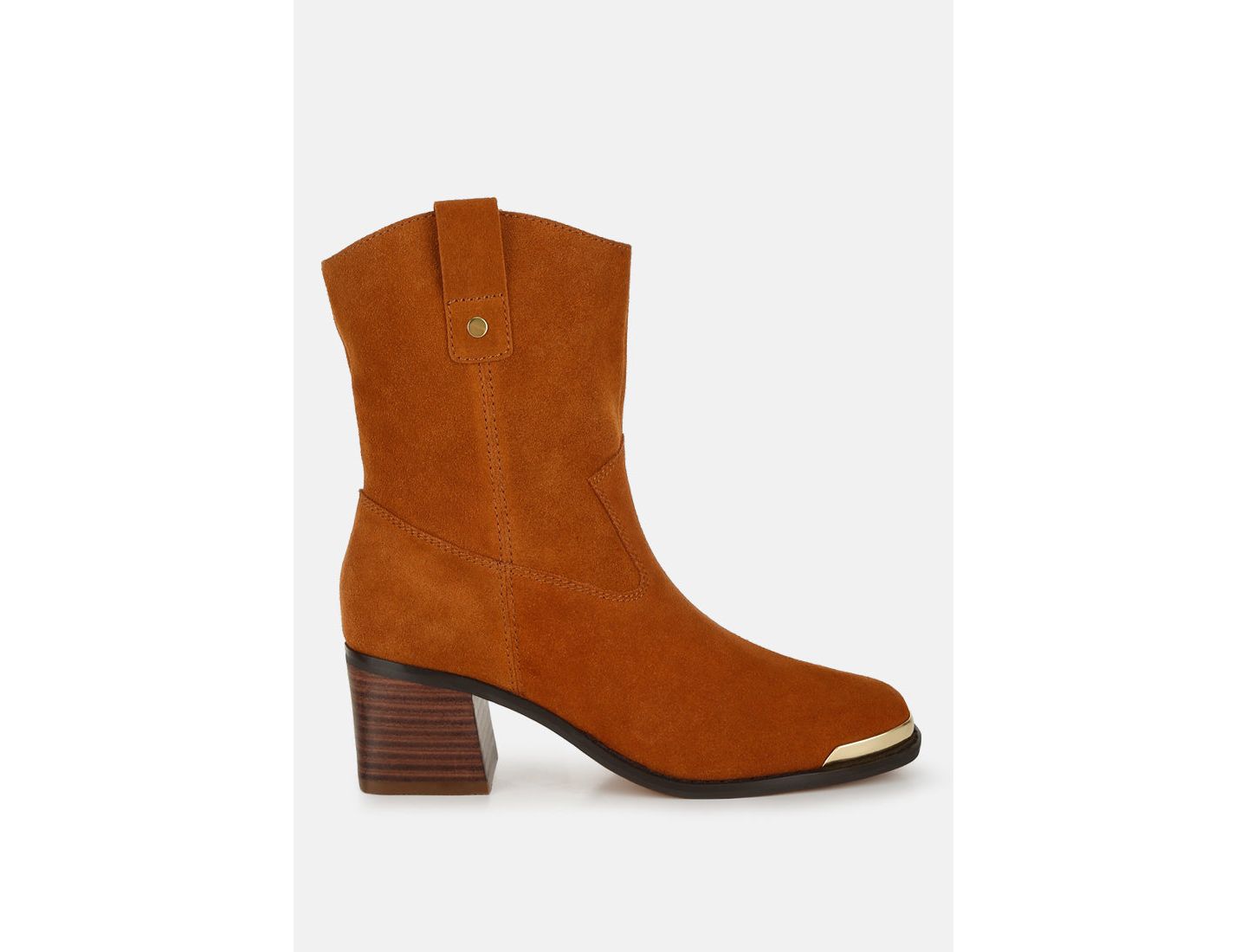 Женские ботинки Rag & Co London Rag Emberly Suede Square Toe Ankle, цвет: Бежевый / Хаки — фото 2