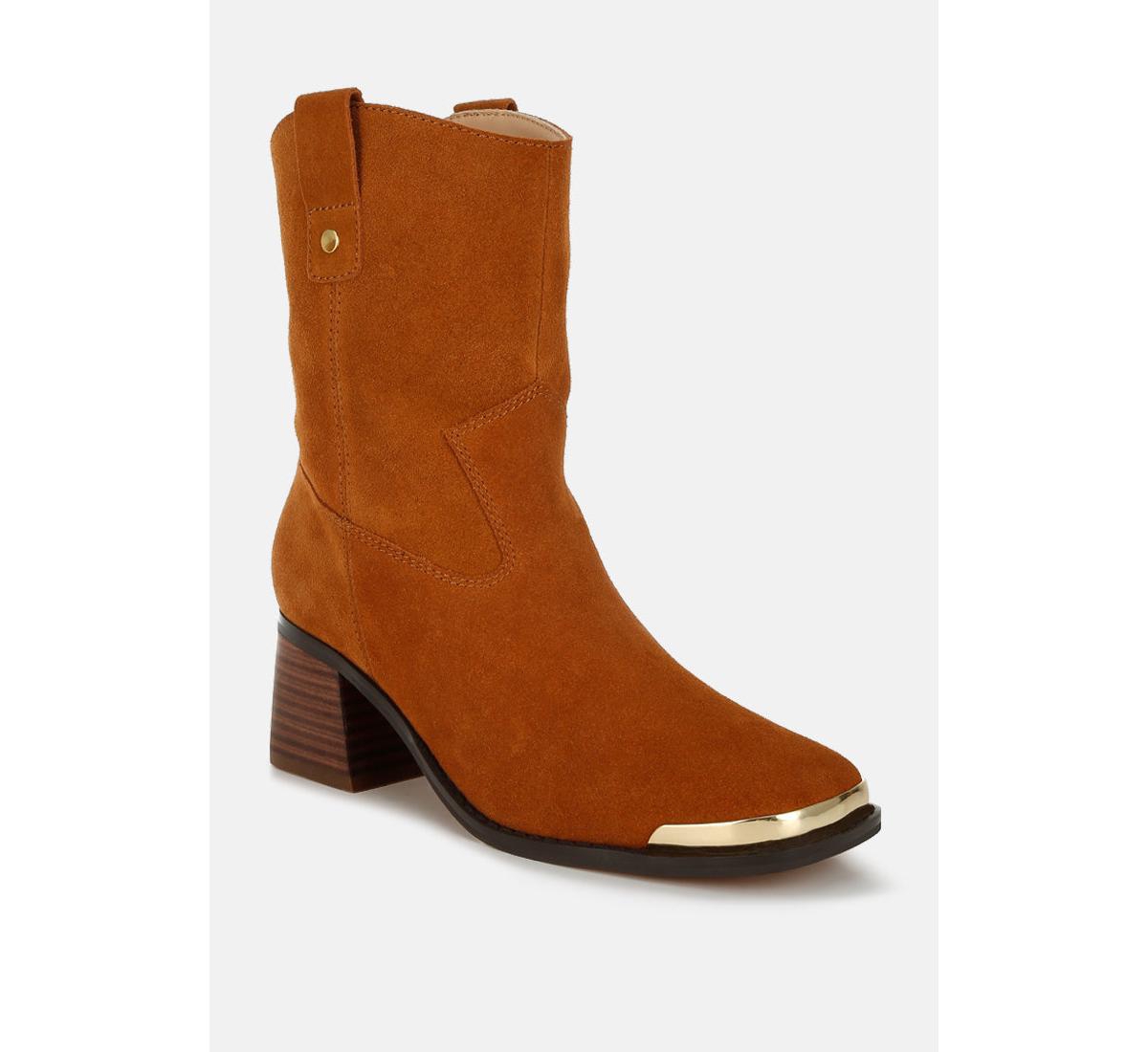 Emberly Suede Square Toe Ankle Boots