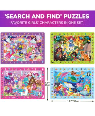 4 x 60 Pieces Puzzles for Kids Ages 4-6 -  Educational Search & Find Toy