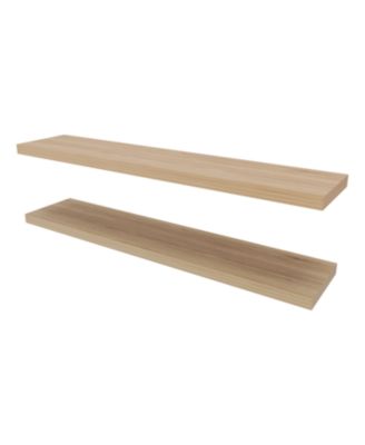 Greer Floating Shelf in Melamine x2, Light Pine