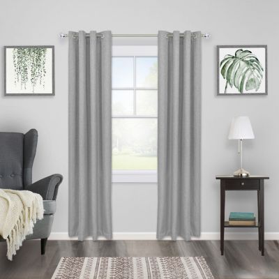 Kenney Nadia Premium Decorative Curtain Rod with Acrylic Diamond Finials - 1 Inch Brushed Nickel