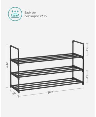 Metal Frame and Fabric Shelves 10-Tier Shoe Rack Organizer