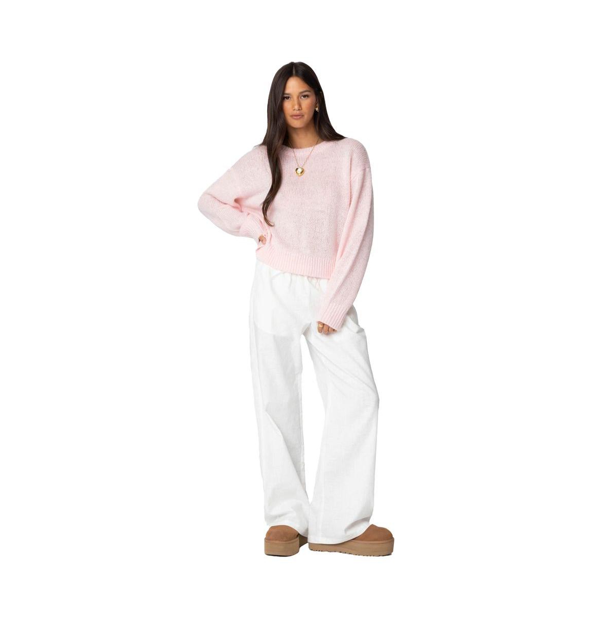 Edikted Women's Kyrah Oversized Knit Sweater - Light-pink