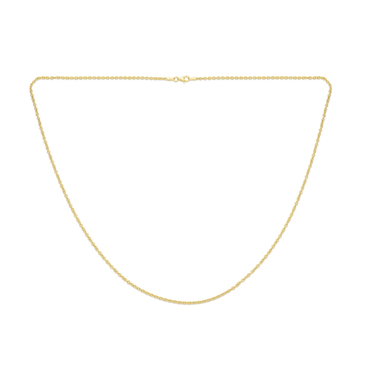 Bling Jewelry Fine Italian Rolo Link Cable Chain Necklace 14K Yellow Plated Silver 16-24 Inch