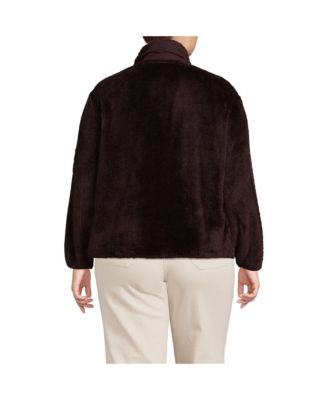 Plus Size Half Zip Cozy High Pile Fleece Pullover