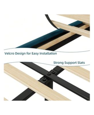 Full/Queen/King Size Upholstered Bed Frame, Velvet Bed Frame Queen With Adjustable Headboard, Platform Bed Frame And Headboard, Noise-Free, No Box Spring Needed